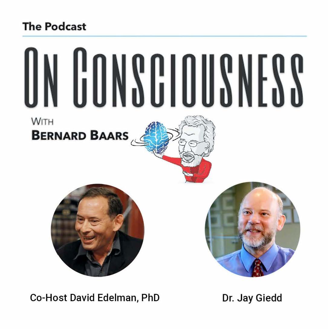 "Portraits of David Edelman and Jay Giedd for the new Podcast On Consciousness with Bernard Baars Episode 8 The Developing Brain and Consciousness"
